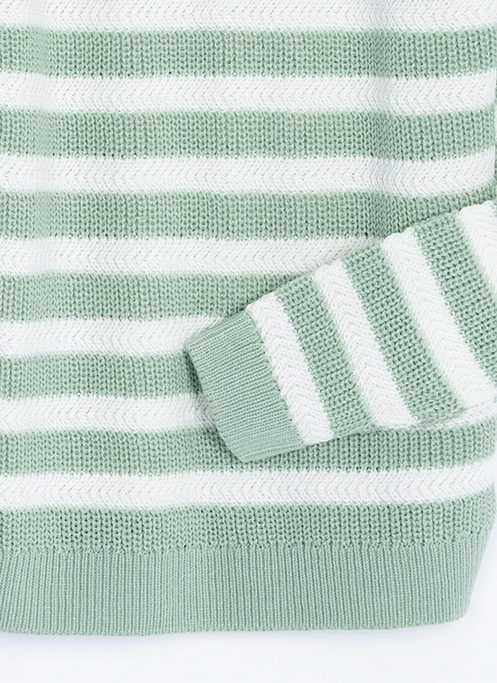 Button Detail Textured Striped Crew Neck Jumper 6 Button Detail Textured Striped Crew Neck Jumper - Image 4