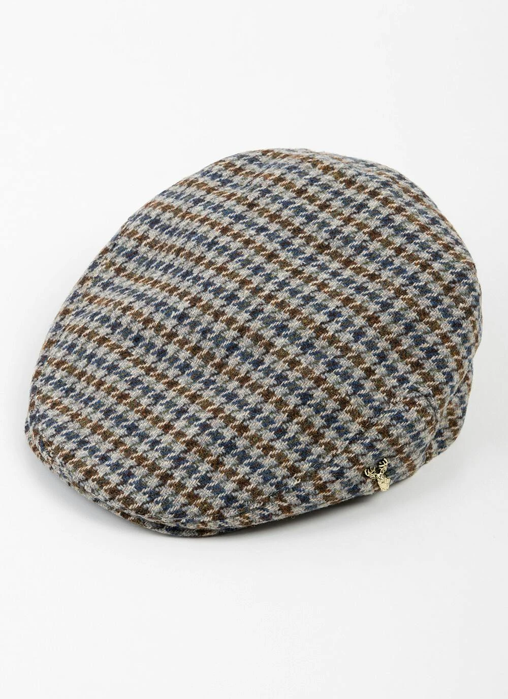 Wool Blend Tweed Flat Cap - Hounds Tooth Check 4 Wool Blend Tweed Flat Cap - Hounds Tooth Check - Image 2