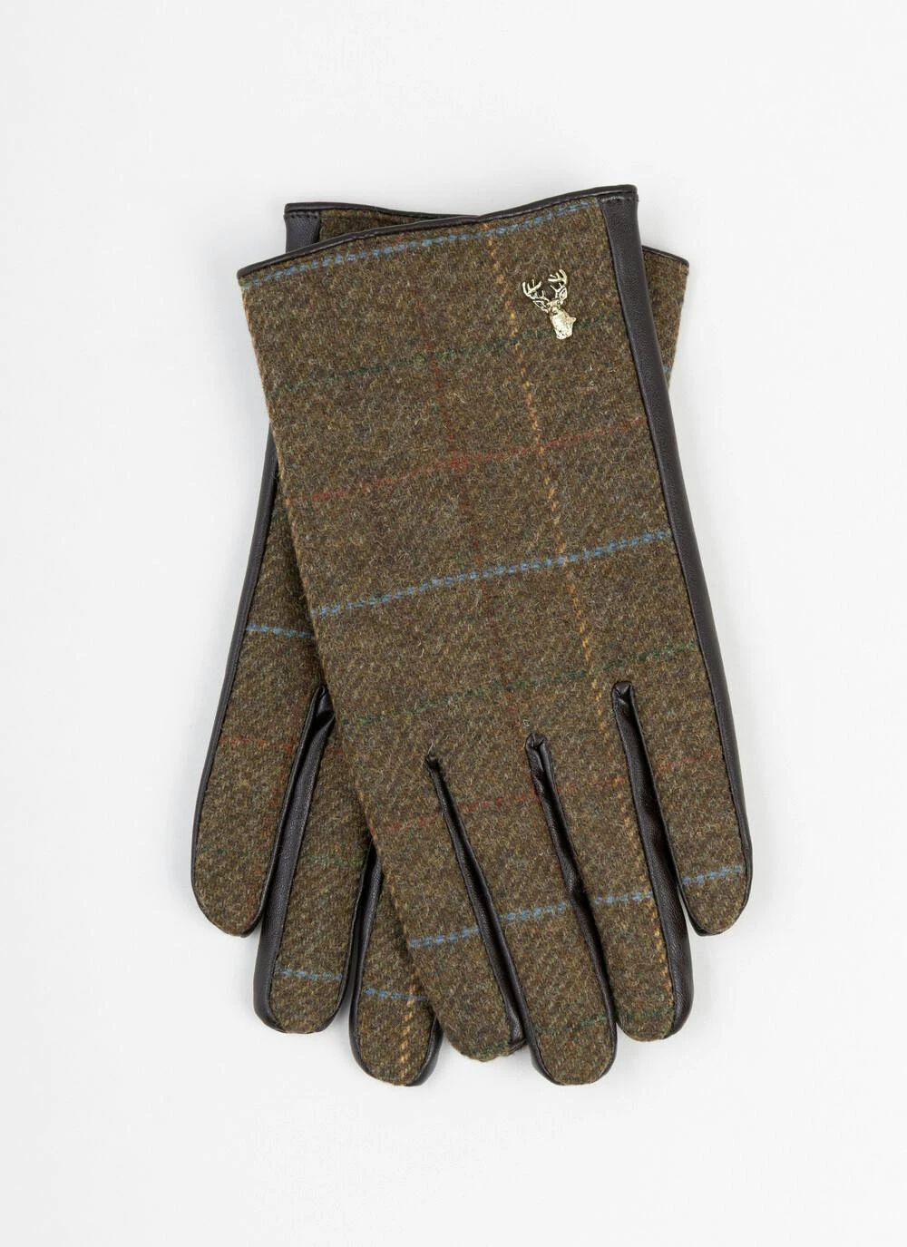 Mens Boxed Gloves In Green Check 4 Mens Boxed Gloves In Green Check - Image 2