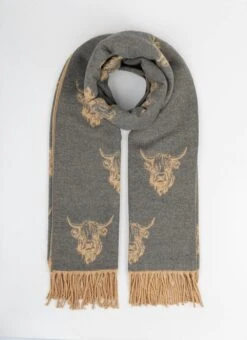 Highland Cow Super Soft Scarf - Camel/Grey 6 Highland Cow Super Soft Scarf - Camel/Grey -Casual Outfits Store 67403pvl 85ac86efbb3fe39