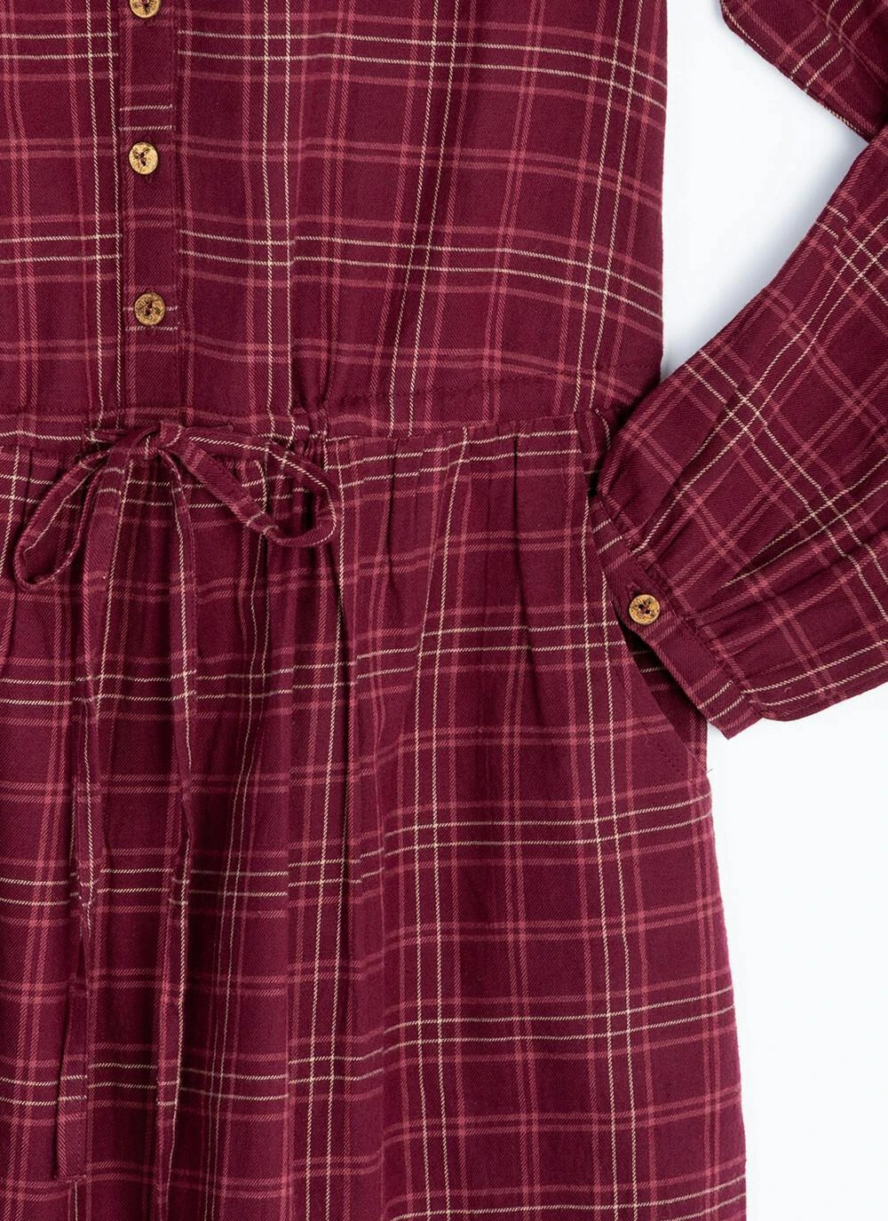Pure Cotton Collared Check Dress 7 Pure Cotton Collared Check Dress - Image 5