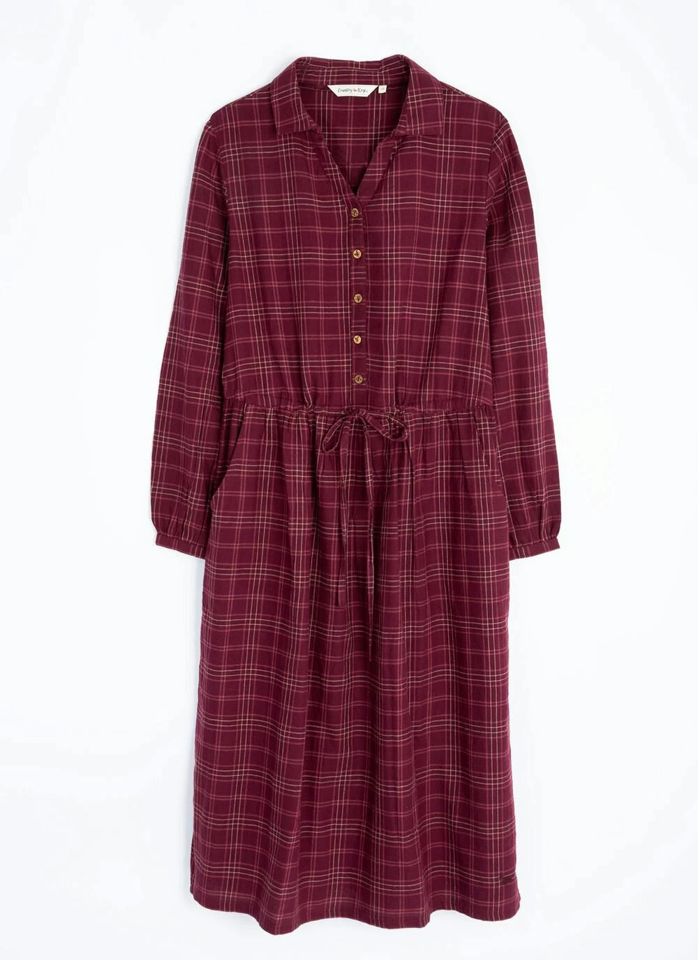 Pure Cotton Collared Check Dress 5 Pure Cotton Collared Check Dress - Image 3