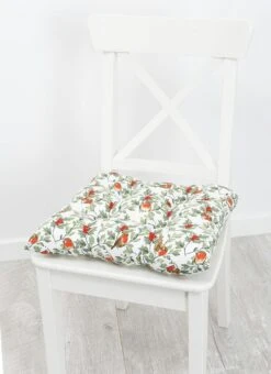 Robin Print Cotton Red Seat Pad