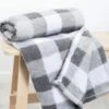 Teddy Fleece Check Grey Throw -Casual Outfits Store 67816pvl fda55ae9946cc37