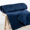 Ribbed Fleece Navy Throw -Casual Outfits Store 67825pvl d5a2dce23a96609