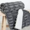 Chunky Rib Sherpa Fleece Grey Throw -Casual Outfits Store 67828pvl 6766f5a19df0514