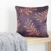 Autumn Floral Print Velvet Plum Cushion -Casual Outfits Store 67845pvl c9958634e9a2419