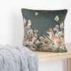 Woodland Animals Print Velvet Green Cushion -Casual Outfits Store 67851pvl 14a4ebf6b00a3a4