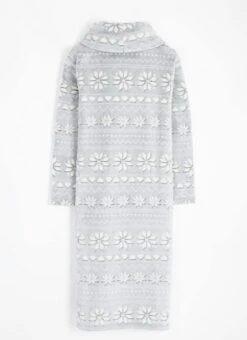 Cosy Fleece Fairisle Cowl Neck Lounger -Casual Outfits Store 68125pvl 00befc1ab5b6b7c